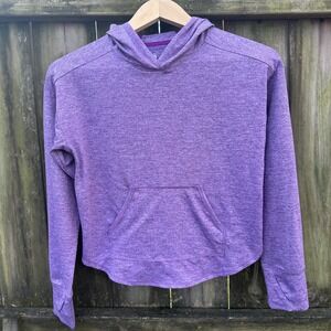 NWOT All In Motion Girls Purple Heathered Activewear Pullover Hoodie Size XL 14